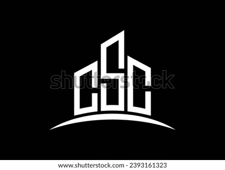 Letter CSC building vector monogram logo design template. Building Shape CSC logo.