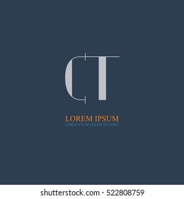 letter Ct linked logo design for company identity.