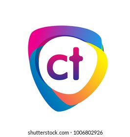 Letter Ct Logo Colorful Splash Background Stock Vector (Royalty Free ...