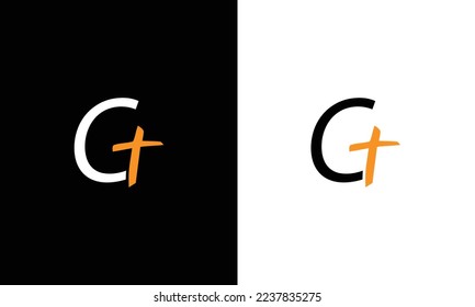 letter ct logo design vector template