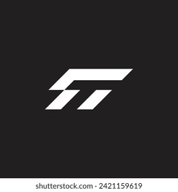 vector de logotipo geométrico de espacio de letra ct negativo 