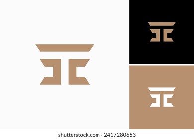 letter CT pillar vector logo premium 