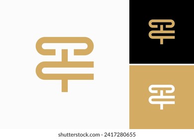 letter CT pillar vector logo premium 
