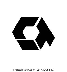 Letra Ct forma de polígono logotipo moderno