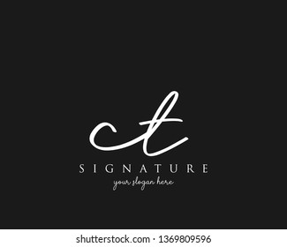 Letter CT Signature Logo - Vector