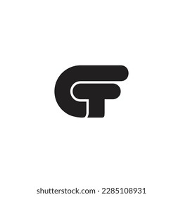 letter ct simple geometric logo vector 