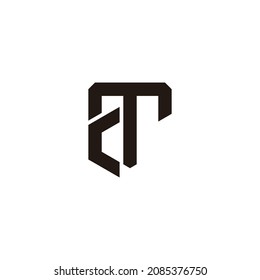 Buchstabe ct einfache Linie geometrisches Logo, Vektorgrafik