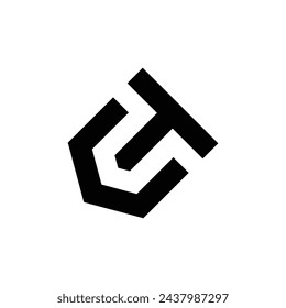 Letra CT o TC forma elegante monograma moderno diseño de logotipo de negocios