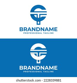 Logotipo de monograma de la carta CT o TC, adecuado para cualquier negocio con iniciales CT o TC.