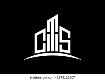 Letter CTS building vector monogram logo design template. Building Shape CTS logo.