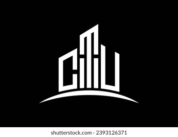 Letter CTU building vector monogram logo design template. Building Shape CTU logo.