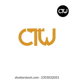 Diseño de logotipo de monograma CTW Carta