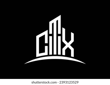 Letter CTX building vector monogram logo design template. Building Shape CTX logo.