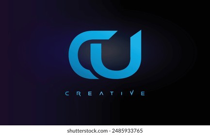 Letter CU logo design creative custom clean two alphabet logo
