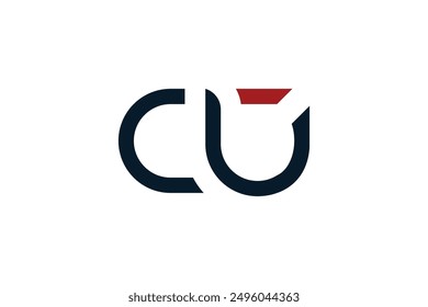 Letra CU Vector de diseño de logotipo