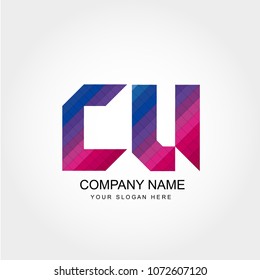 Letter CU Logo Template