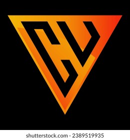 Letter CU Triangle Logo Design
