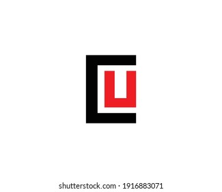 letter cu and uc logo design vector template