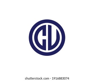 plantilla vectorial de diseño de logotipo de letra cu y uc