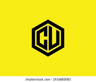 plantilla vectorial de diseño de logotipo de letra cu y uc