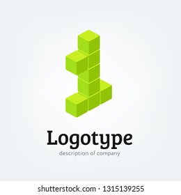 Letter cube figure logo icon design template element