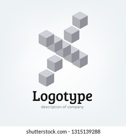 Letter cube figure logo icon design template element