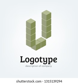 Letter cube figure logo icon design template element