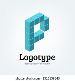 Letter cube figure logo icon design template element