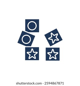 letter cube icons isolated on White Background. Flat style design