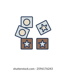 letter cube icons isolated on White Background. Flat style design