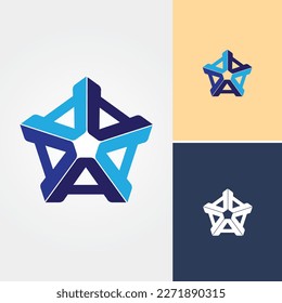 Letter A Cube Logo Design Vector