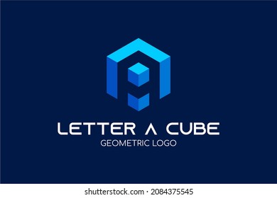 Logotipo de carta a cubo: Adecuado para el tema de la empresa, el tema de la construcción, el tema de la tecnología, el tema inicial, las infografías y otros activos relacionados con el gráfico.