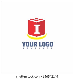 I letter cube typeface. Vector volume font. Education Brand Identity.