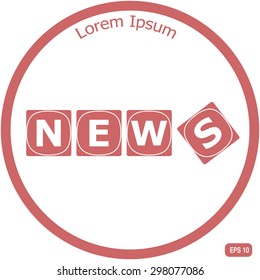 Letter cubes composed in word news.