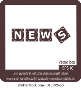 Letter cubes composed in word news.