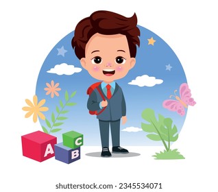 letter cubes and cute boy