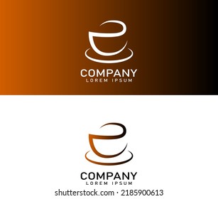 letter a cup coffee simple logo template