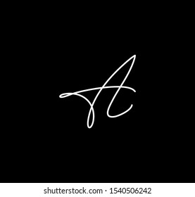 Letter A Cursive Initial Signature Handwriting Calligraphy 