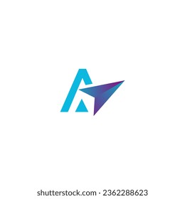 letter a cursor logo vector image