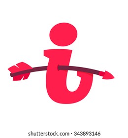 I letter with curved arrow. Vector design template elements for your application or corporate identity.