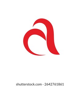 letter a curves heart love child medical logo vector 