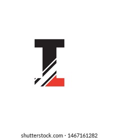 the letter i is cut in black and red
