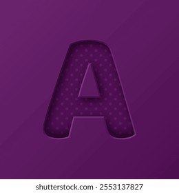 letter A cut out or embossed