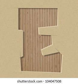 Letter cut out on a cardboard. Vector paper alphabet