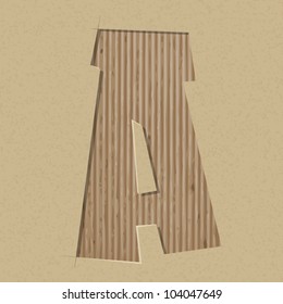 Letter cut out on a cardboard. Vector paper alphabet