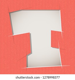 Letter cut out on a cardboard. Vector paper alphabet