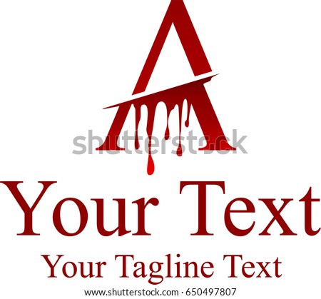 a letter cutting blood logo effect for mistery logo
