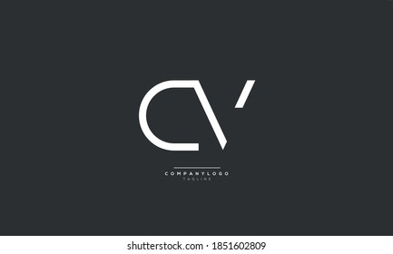 Letter CV Business Logo Design Alphabet Icon Vector Monogram