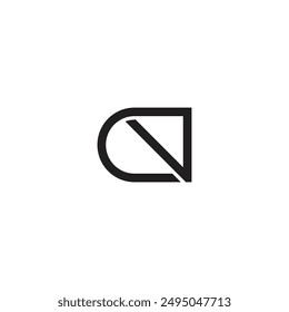 letter cv continue line geometric logo vector 