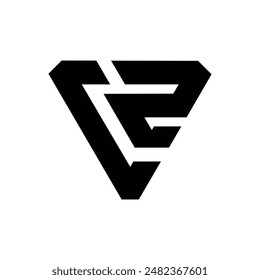 Letra Cv o Cz triángulo forma moderno logotipo único